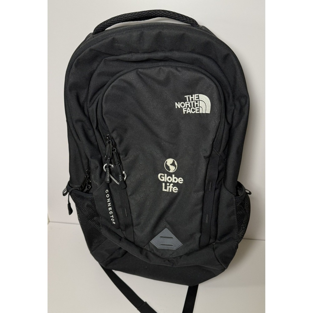 The North Face Connector Backpack Black Laptop Bag Globe Life Logo Padded